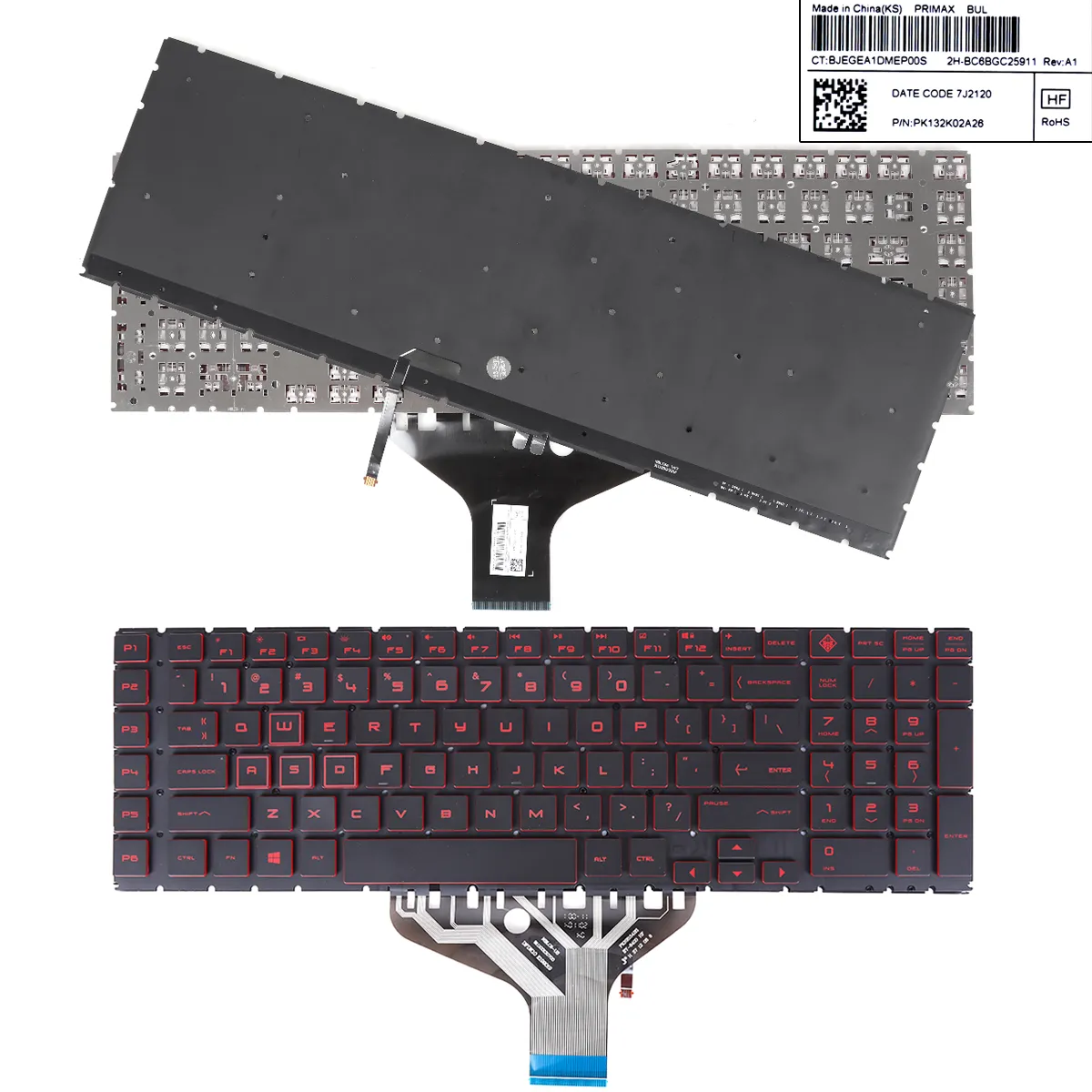 Picture of HP Omen 17-CB 17-CB0002CA 17-CB0020NR 17-CB0040NR 17-CB0050NR 17-CB0070NR TPN-C144 17-CB0080NR L BLACK(Without FRAME,Red Printing，Backlit)